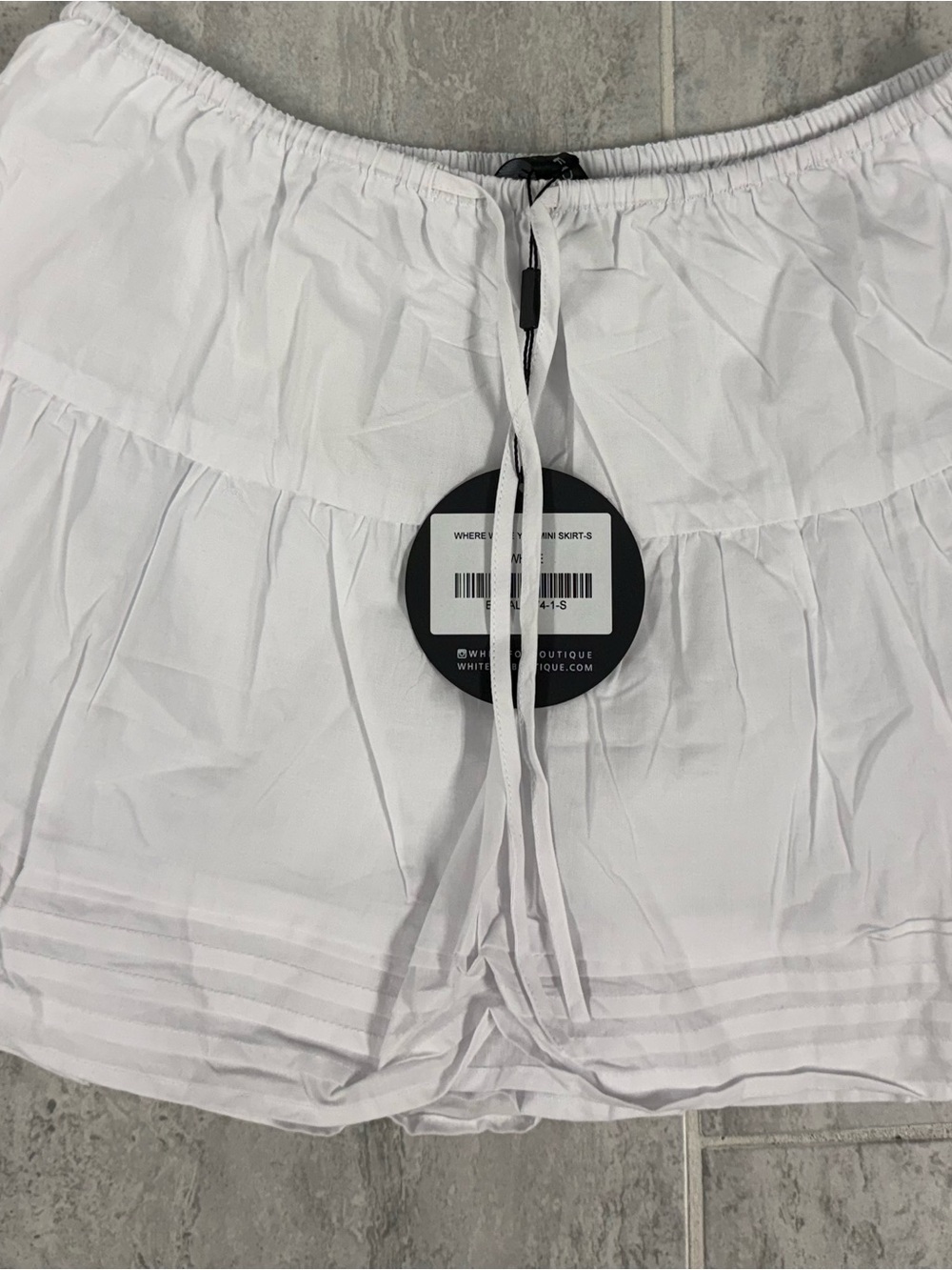 White Fox Boutique White Tiered Drawstring Women's Skort